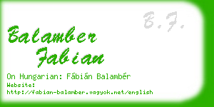balamber fabian business card