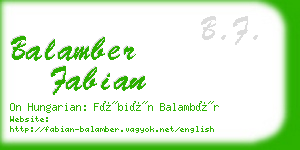 balamber fabian business card